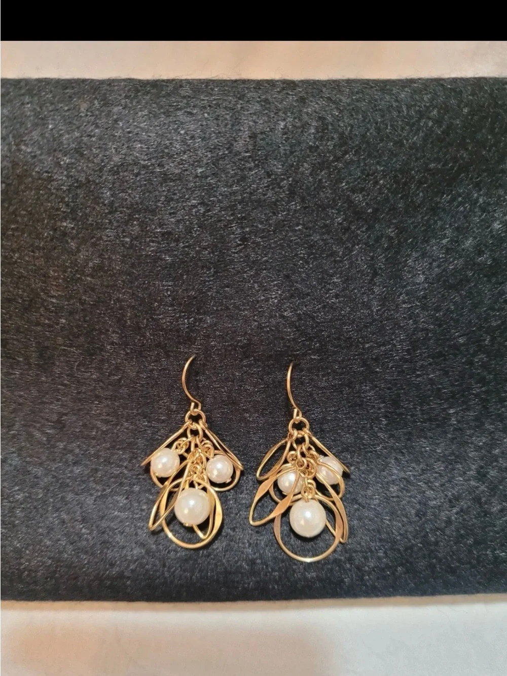 Faux Pearl Dangle Chandelier Earrings